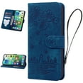 thumbnail image 1 of Nalacover for Google Pixel 7 Wallet Case, Flower Cat Embossed Pattern Magnetic Premium PU Leather Soft Silicone Shockproof Cover with Card Slots Holder Kickstand Flip Folio Case,Blue, 1 of 7