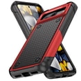 thumbnail image 1 of Nalacover Google Pixel 7A Case, Heavy Duty 3 in 1 Rugged Shockproof Rugged Silicone Hybrid Hard PC Soft TPU Bumper Camera Raised Drop Protective Girls Women Boy Men Phone Covers, Red, 1 of 7