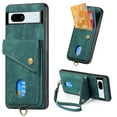 thumbnail image 1 of Nalacover for Google Pixel 7A, Slim Case Wallet with Credit Card Holder, Back Flip Premium Leather Magnetic Clasp Kickstand Wirst Hand Strap Shockproof Cover for Google Pixel 7A, Green, 1 of 7