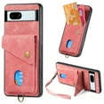 thumbnail image 1 of Nalacover for Google Pixel 7A, Slim Case Wallet with Credit Card Holder, Back Flip Premium Leather Magnetic Clasp Kickstand Wirst Hand Strap Shockproof Cover for Google Pixel 7A, Pink, 1 of 7