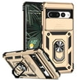 thumbnail image 1 of Nalacover Heavy Duty Armor Case for Google Pixel 6 Pro, Rugged PC Soft TPU Military Grade Shockproof Metal Magnetic Car Mount Cover with Camera Lens Sliding Ring Holder Bracket Case,Gold, 1 of 8