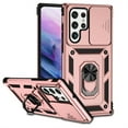 thumbnail image 1 of Nalacover Heavy Duty Armor Case for Samsung Galaxy S22 Ultra, Rugged PC Soft TPU Military Grade Shockproof Metal Magnetic Car Mount Cover with Camera Lens Sliding Ring Holder Bracket Case,Rosegold, 1 of 8