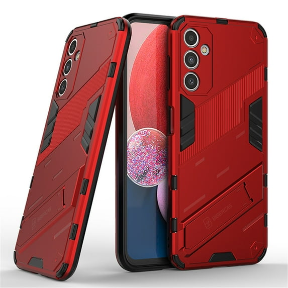 Nalacover Heavy Duty Case for Samsung Galaxy A13 5G, Hybrid Rugged PC + Soft TPU Shockproof Anti-Scratches Cover with Hidden Bracket Support Wireless Charging Magnetic Car Mount Holder Case, Red