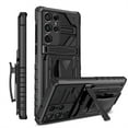 thumbnail image 1 of Nalacover Heavy Duty Case for Samsung Galaxy S23 Ultra, Hybrid Rugged PC + Soft TPU Military Grade Shockproof Cover with Hidden Bracket Removable Belt Clip Heat Dissipation Anti-Fall Case,Black, 1 of 12