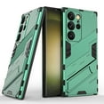 thumbnail image 1 of Nalacover Heavy Duty Case for Samsung Galaxy S24 Ultra, Hybrid Rugged PC + Soft TPU Shockproof Anti-Scratches Case with Hidden Bracket Support Wireless Charging Magnetic Car Mount Holder Case, Green, 1 of 8