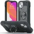 thumbnail image 1 of Nalacover Heavy Duty Case for iPhone 14 Plus, Armor Ring Holder Kickstand Military Grade Rugged PC Soft Silicone Shockproof Drop Resistant Cover Triple Layers Colors Design Case,Black, 1 of 6