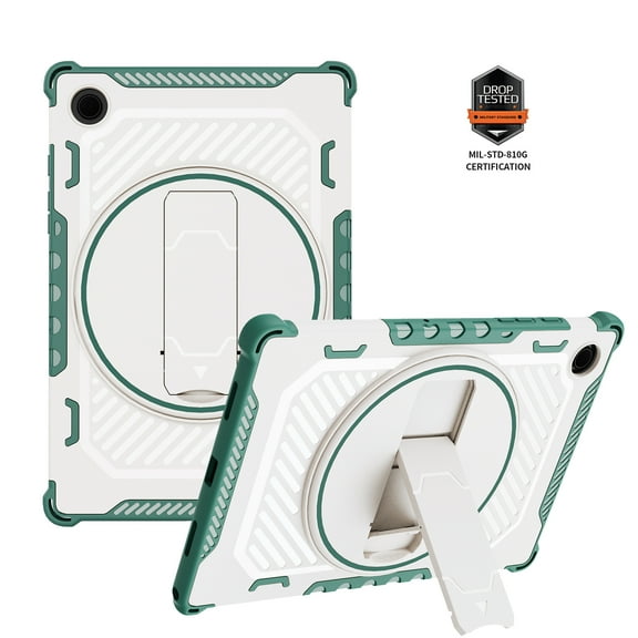 Nalacover Heavy Duty Tablet Case for Samsung Galaxy Tab A8 10.5 inch 2022 SM-X200/SM-X205, Rotated Kickstand Pen Holder Soft TPU Rugged PC Shockproof Military Grade Helmet Protective Cover,Green