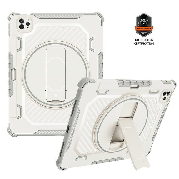 Nalacover Heavy Duty Tablet Case for iPad Pro 11 2022/2021/2020/2018, Case for iPad Air4/Air5, Rotated Kickstand Pen Holder Soft TPU Rugged PC Shockproof Military Grade Helmet Protective Cover,Gray