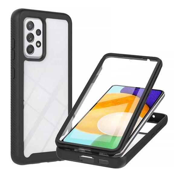 Nalacover MagSafe Case for Samsung Galaxy A53 5G,Bult-in HD Screen Protctor 360 Protection Shockproof Rugged Clear TPU Silicone Bumper Not-Yellowing Wireless Charging Slim Fit Cover,Black