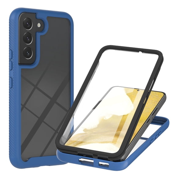 Nalacover MagSafe Case for Samsung Galaxy S21 FE,Bult-in HD Screen Protctor 360 Protection Shockproof Rugged Clear TPU Silicone Bumper Not-Yellowing Wireless Charging Slim Fit Cover,Blue