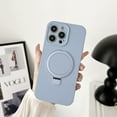 thumbnail image 1 of Nalacover Magnetic Case for iPhone 14 Plus Compatible with MagSafe, Liquid Silicone Gel Rubber Shockproof Protection Phone Case for iPhone 14 Plus with Built-in Invisible Kickstand, Blue, 1 of 10