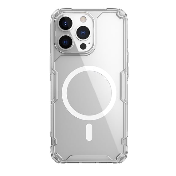 Nalacover Magnetic Case for iPhone 14 Pro, Crystal Clear Phone Case Compatible with MagSafe Wireless Charging, TPU Bumper + PC Slim Shockproof Protective Cover for iPhone 14 Pro 6.1", White