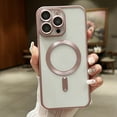 thumbnail image 1 of Nalacover Magnetic Case for iPhone 14 Pro Max, Plating Soft TPU Clear Phone Case with Lens Protective Film, MagSafe Compatible Wireless Charging Shockproof Non-Yellowing Phone Cover - Pink, 1 of 9