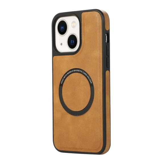 Nalacover Magnetic Case for iPhone 15 Premium PU Leather Case Compatible with MagSafe, Shockproof Full Body Protective Cover Slim Phone Case for Men and Women, Brown