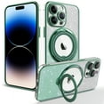 thumbnail image 1 of Nalacover Magnetic Case for iPhone 8 Plus / iPhone 7 Plus, Sparkle Bling Rotated Ring Holder Stand Phone Case, Compatible with MagSafe & Car Mount, TPU Shockproof Non-Slip Cover - Darkgreen, 1 of 7
