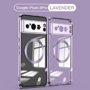 Nalacover Magnetic Clear Case for Google Pixel 8 Pro, Silicone Shockproof Anti-Scratches Non-Yellowing Cover Compatible with MagSafe Wireless Charging, Lightpurple