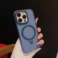 thumbnail image 1 of Nalacover Magnetic Frosted Invisible Stand Case for iPhone 12, [Compatible with MagSafe] Translucent Skin Friendly Flexible Liquid Silicone Kickstand Case For iPhone 12, Blue, 1 of 8