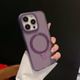thumbnail image 1 of Nalacover Magnetic Frosted Invisible Stand Case for iPhone 13, [Compatible with MagSafe] Translucent Skin Friendly Flexible Liquid Silicone Kickstand Case For iPhone 13, Darkpurple, 1 of 8