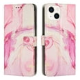 thumbnail image 1 of Nalacover Marble Pattern Wallet Case for iPhone 15 with Credit Card Slots Holder Kickstand Cover, Soft Silicone Shokcproof Premium PU Leather Magnetic Clasp Flip Case, Rosegold, 1 of 9