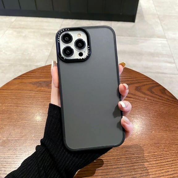 Nalacover Matte Case for iPhone 13 Translucent Slim Case with Carbon Fiber Bumper, Shockproof Hybrid PC + TPU Anti-Scratches Lens Protection Phone Cover for iPhone 13, Black