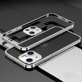 thumbnail image 1 of Nalacover Metal Frame Bumper Case for iPhone 14 Plus, Armor Soft Sponge Inner Shockproof Anti-Drop Stainless Steel Bumper Frame with Metal Lens Protection Buckle Design (No Back Panel),Silver, 1 of 8