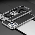 thumbnail image 1 of Nalacover Metal Frame Bumper Case for iPhone 14 Pro Max, Armor Soft Sponges Inner Shockproof Anti-Drop Stainless Steel Bumper Frame with Metal Lens Protection Buckle Design (No Back Panel),Silver, 1 of 7