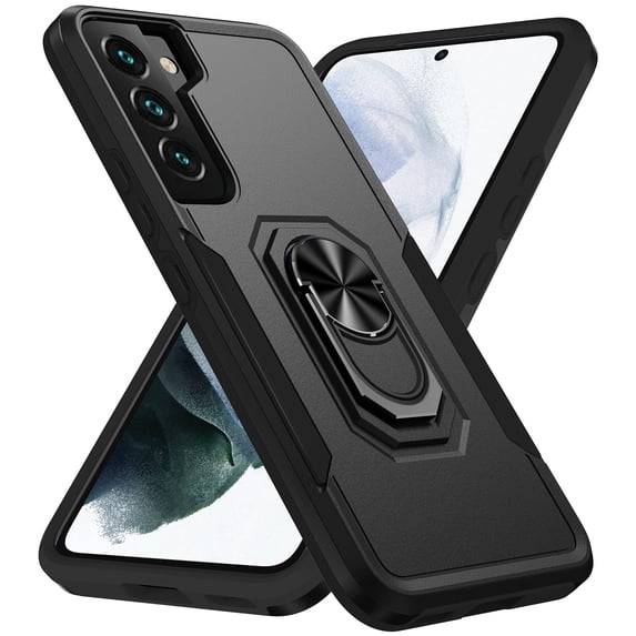Nalacover Military Grade Heavy Duty Case for Samsung Galaxy S23 Plus, Rugged Rotated Ring Holder Kickstand Bracket Cover with Magnetic Car Mount Soft TPU Shockproof Lens Protective Case,Black