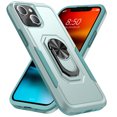 thumbnail image 1 of Nalacover Military Grade Heavy Duty Case for iPhone 14, Rugged Rotated Ring Holder Kickstand Bracket Cover with Magnetic Car Mount Soft TPU Shockproof Lens Protective Case, Green, 1 of 8