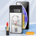 thumbnail image 1 of Nalacover Mirror Phone Case for Google Pixel 7 with Diamond Ring Holder Bracket Clear Imaging Cover, Slim Fit Makeup Soft Silicone Shockproof Lens Protection Case for Women Girls,Silver, 1 of 8