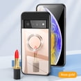 thumbnail image 1 of Nalacover Mirror Phone Case for Google Pixel 7 Pro with Diamond Ring Holder Bracket Clear Imaging Cover, Slim Fit Makeup Soft Silicone Shockproof Lens Protection Case for Women Girls,Rosegold, 1 of 7