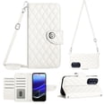 thumbnail image 1 of Nalacover for Moto G Stylus 5G 2022 RFID Blocking Elegant Premium Leather Purse with Credit Card Holder, Shoulder Strap Kickstand Handbag Flip Cover for Motorola Moto G Stylus 5G 2022, White, 1 of 8