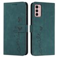 thumbnail image 1 of Nalacover for Motorola Moto G42 (4G) Flip Wallet Case,Luxury Love Heart Embossed PU Leather Shockproof Soft TPU Folio Kickstand Card Slots Phone Cover with Wrist Strap for Women Men,Green, 1 of 10