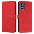 thumbnail image 1 of Nalacover for Motorola Moto G62 5G Flip Wallet Case,Luxury Love Heart Embossed PU Leather Shockproof Soft TPU Folio Kickstand Card Slots Phone Cover with Wrist Strap for Women Men,Red, 1 of 10