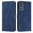 thumbnail image 1 of Nalacover for Motorola Moto G62 5G Flip Wallet Case,Luxury Love Heart Embossed PU Leather Shockproof Soft TPU Folio Kickstand Card Slots Phone Cover with Wrist Strap for Women Men,Blue, 1 of 10