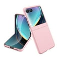 thumbnail image 1 of Nalacover for Motorola Razr 2024 Skin-Friendly Folding Phone Case with Built-in Tempered Glass Lens Film - Soft Lining Shockproof Slim PC Protective Case for Motorola Razr 2024, Pink, 1 of 11