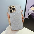 thumbnail image 1 of Nalacover Plating Case for iPhone 13 Pro Max, Sparkle Shining Glitter Slim Lightweight Cover with Electroplated Lens Frame Rugged Case for iPhone 14 Pro Max Women Girls,Silver, 1 of 8