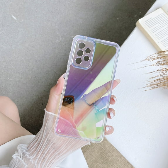 Nalacover Plating Clear Case for Samsung Galaxy A53 5G, Hybrid PC + TPU Colored Shining Shockproof Non-Yellowing Cover Transparent Slim Lightweight Case for Samsung Galaxy A53 5G, Clear