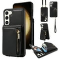 thumbnail image 1 of Nalacover RFID Blocking Wallet Case for Samsung Galaxy S23 Plus, Shockproof PU Leather Magnetic Button Zipper Purse Card Slots & Kickstand Crossbody Phone Case with Shoulder & Wrist Strap,Black, 1 of 12
