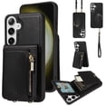 thumbnail image 1 of Nalacover RFID Blocking Wallet Case for Samsung Galaxy S24 Plus, Shockproof PU Leather Magnetic Button Zipper Purse Card Slots & Kickstand Crossbody Phone Case with Shoulder & Wrist Strap,Black, 1 of 9