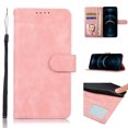 thumbnail image 1 of Nalacover Retro Wallet Case for iPhone 14 Pro, Premium PU Leather Shockproof Case with Card Slots Holder Kickstand Magnetic Clasp Phone Cover Vintage Design Wrist Strap Flip Folio Case,Pink, 1 of 11