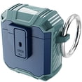 thumbnail image 1 of Nalacover Rugged Case for Apple Airpods 2/Airpods 1, Heavy Duty Shockproof Military Grade Full Protection Cover with Secure Lock Keychain Dual-Layers Case for Apple Airpods 2/Airpods 1, Darkblue+Green, 1 of 7