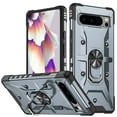thumbnail image 1 of Nalacover Rugged Case for Google Pixel 8 Pro with Rotated Ring Holder Kickstand Magnetic Car Mount Case, Heavy Duty Hybrid PC + TPU Military Grade Shockproof Non-Slip Cover, Gray, 1 of 9