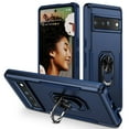 thumbnail image 1 of Nalacover Rugged Case for Google Pixel 8 with Rotated Ring Holder Kickstand Bracket, Military Grade PC + TPU Shockproof Cover with Magnetic Car Mount Lens Protective Case, Blue, 1 of 10