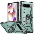 thumbnail image 1 of Nalacover Rugged Case for Google Pixel 8 with Rotated Ring Holder Kickstand Magnetic Car Mount Case, Heavy Duty Hybrid PC + TPU Military Grade Shockproof Non-Slip Cover, Darkgreen, 1 of 9