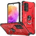 thumbnail image 1 of Nalacover Rugged Case for Samsung Galaxy A03s with Rotated Ring Holder Kickstand Magnetic Car Mount Case, Heavy Duty Hybrid PC + TPU Military Grade Shockproof Non-Slip Cover, Red, 1 of 8