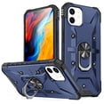 thumbnail image 1 of Nalacover Rugged Case for iPhone 11, Heavy Duty Hybrid PC + TPU Military Grade Shockproof Cover with Rotated Ring Holder Kickstand Magnetic Car Mount Non-Slip Case, Darkblue, 1 of 8
