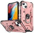 thumbnail image 1 of Nalacover Rugged Case for iPhone 13 Mini with Rotated Ring Holder Kickstand Magnetic Car Mount Case, Heavy Duty Hybrid PC + TPU Military Grade Shockproof Non-Slip Cover, Rosegold, 1 of 9