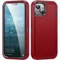 thumbnail image 1 of Nalacover Rugged Case for iPhone 14 Plus, Triple-Layers Heavy Duty Hard PC + Soft TPU Hybrid Military Grade Shockproof Anti-Scratches Cover with Non-Slip Strip Lens Protection Case,Red, 1 of 8