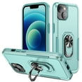 thumbnail image 1 of Nalacover Rugged Case for iPhone 15 Plus with Rotated Ring Holder Kickstand Bracket, Military Grade PC + TPU Shockproof Cover with Magnetic Car Mount Lens Protective Case, Green/Green, 1 of 11
