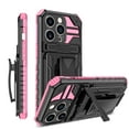 thumbnail image 1 of Nalacover Rugged Case for iPhone 15 Pro - with Removable Belt Clip Hidden Kickstand Heavy Duty Cover, Military Grade Hybrid PC + TPU Heat Dissipation Shockproof Anti-Fall Case - Pink, 1 of 10